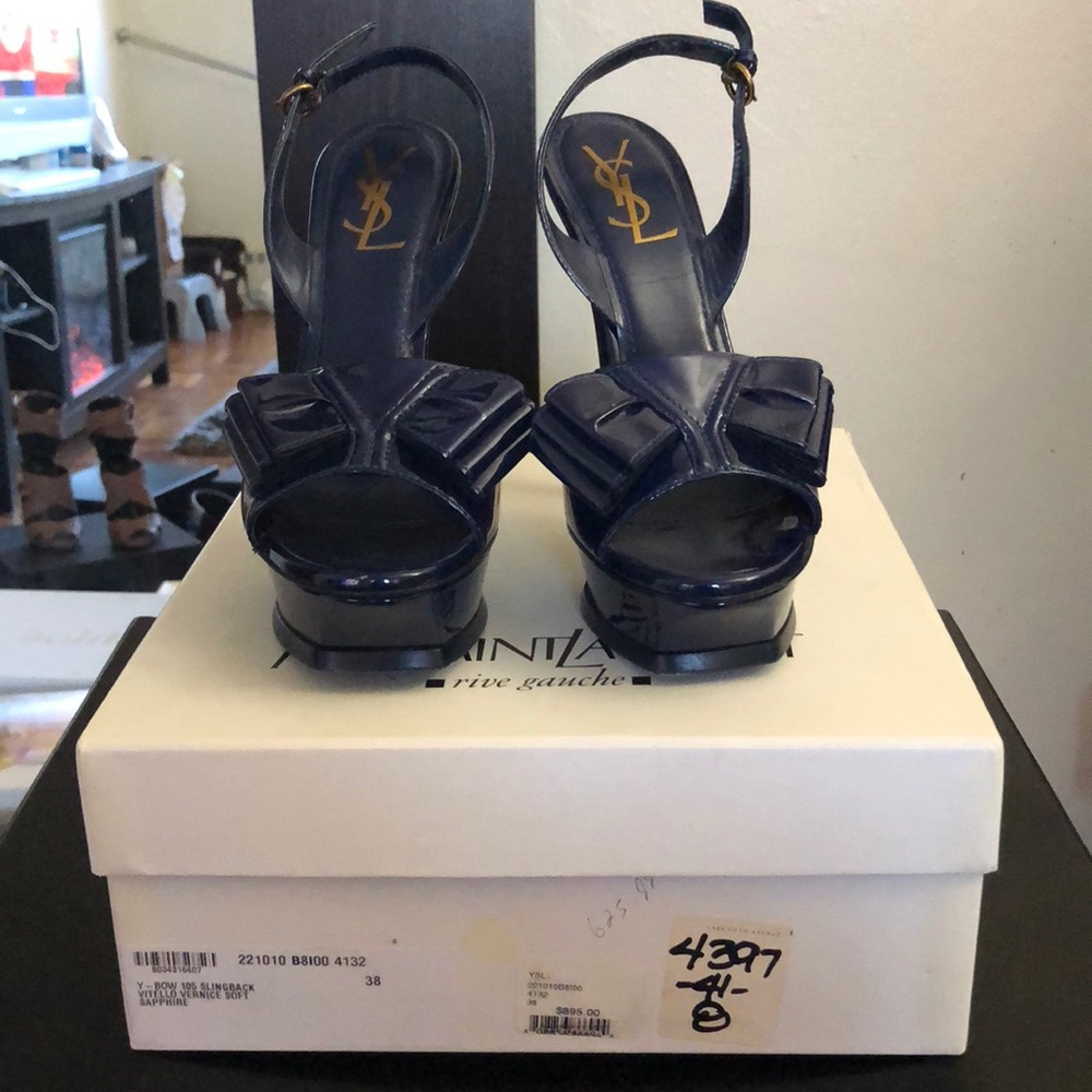 YSL bow slingback sandals